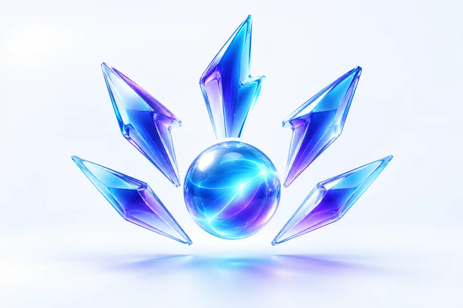 Five glass lightning shards for the ChatGPT Pro 5x top-up